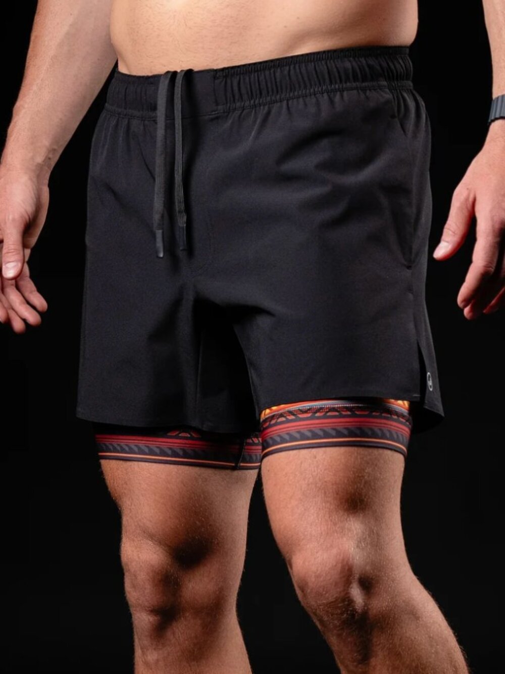 WOWIE Mana Performance Shorts Hana Men’s Large Black Lined 5.5"